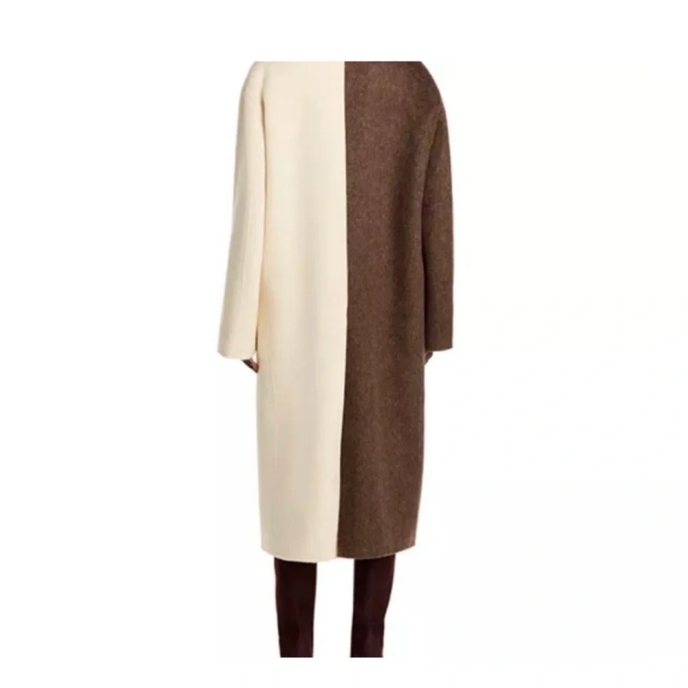 NWT RONNY KOBO
WENDALIN WOOL TWO
TONE COAT BROWN IVORY - Picture 5 of 13